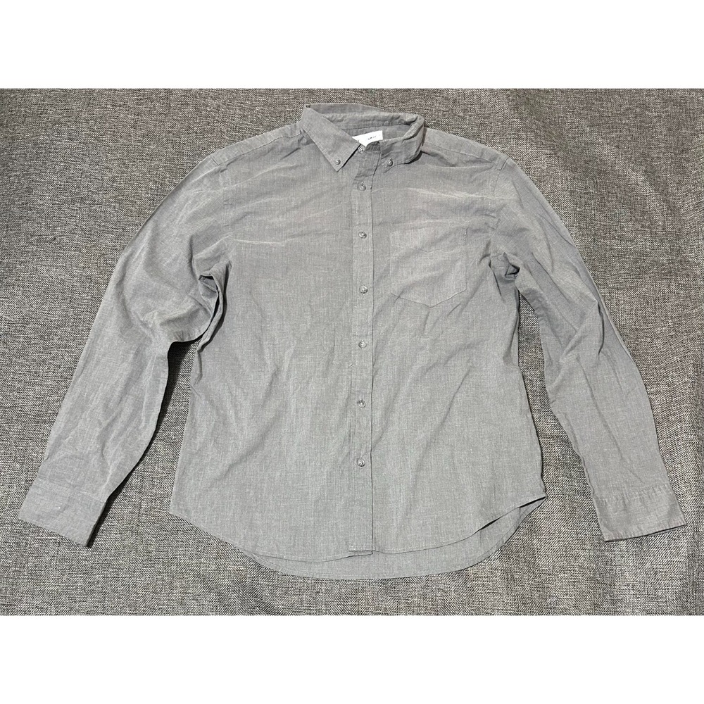 Old‎ Navy Slim Fit Men's L Gray Long Sleeve Shirt